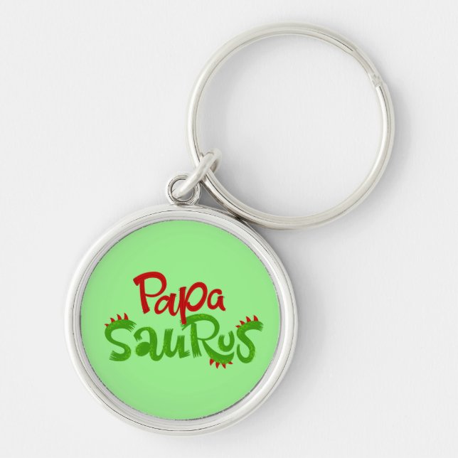 Papa Saurus Graphic Keychain (Front)