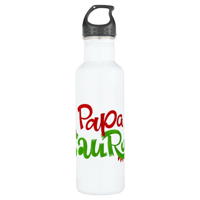 Papa Saurus Graphic Stainless Steel Water Bottle (Front)