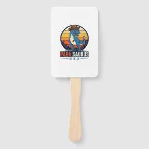Papa Saurus Rex Cowboy Dinosaur Vintage Shirt_1 Hand Fan