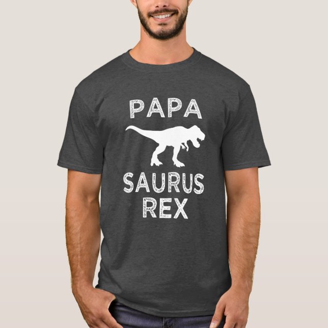 Papa Saurus Rex funny men's dino shirt (Front)