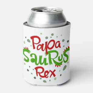 Papa Saurus Rex Graphic Can Cooler