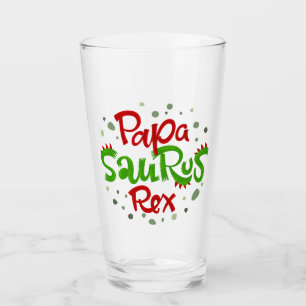 Papa Saurus Rex Graphic Glass