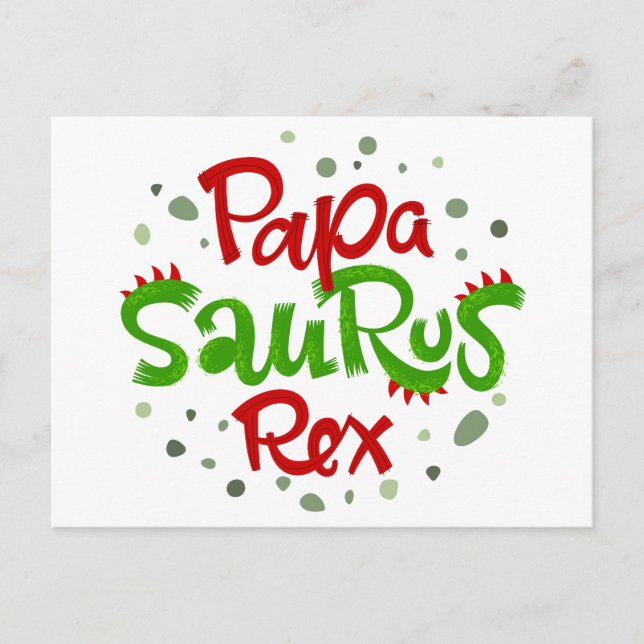 Papa Saurus Rex Graphic Postcard (Front)
