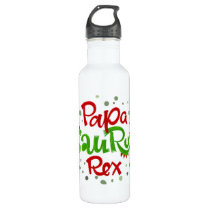 Papa Saurus Rex Graphic Stainless Steel Water Bottle