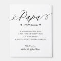 Script Papa Papa Script Personalized Definition Photo Keepsake Picture Ledge | Zazzle
