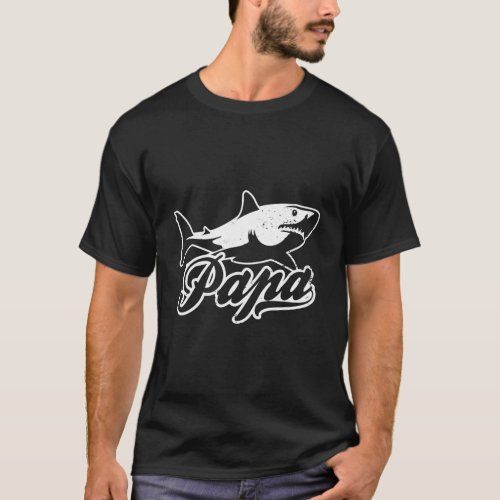 Papa Shark Design 1St Fathers Day Gift T_Shirt