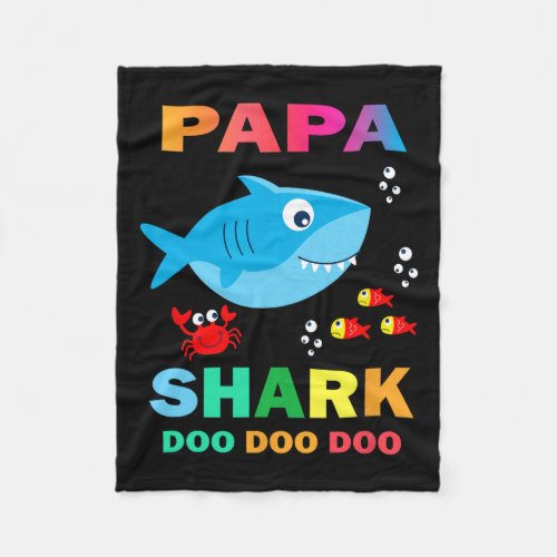 Papa Shark  Fleece Blanket