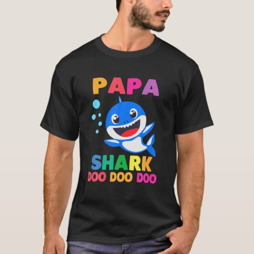 Papa Shark Gift Cute Baby Shark Family Matching Ou T_Shirt