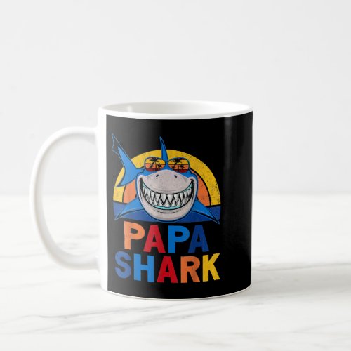 Papa Shark Retro Pajamas Father Day Papa Shark T S Coffee Mug