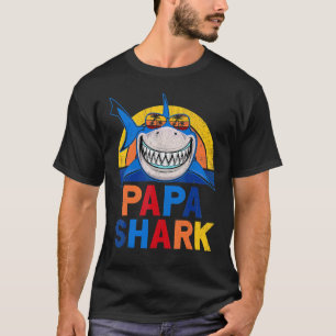 Papa Shark Retro Pajamas Father Day Papa Shark T-Shirt