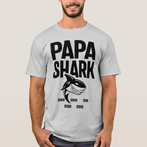 Papa Shark T_Shirt Doo Doo Doo Fathers Day