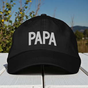 Papa Simple Trendy Modern Typography Custom Embroidered Baseball Cap