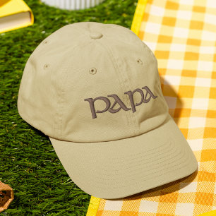 Papa Simple Trendy Modern Typography Custom Embroidered Baseball Cap