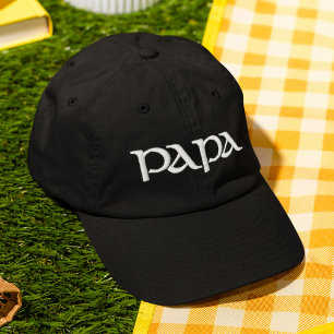 Papa Simple Trendy Modern Typography Custom Embroidered Baseball Cap