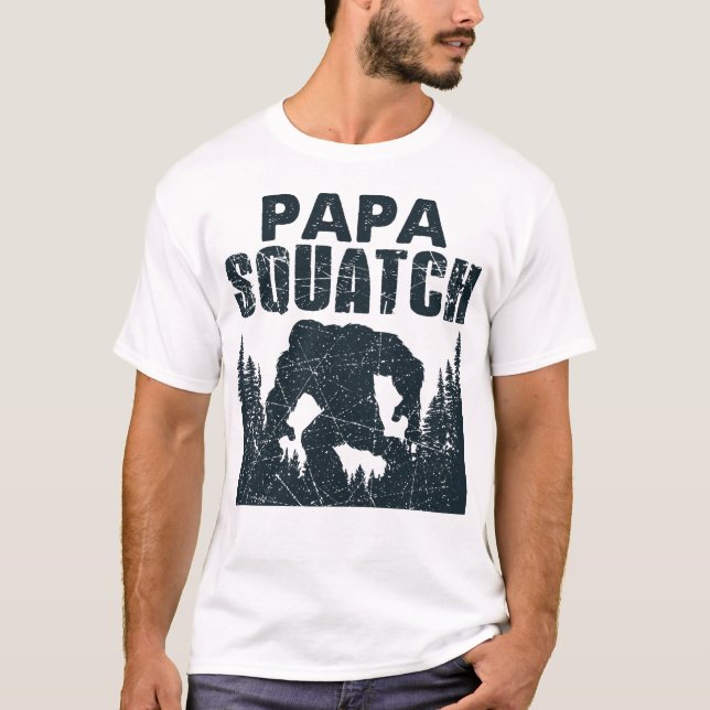 Papa Squatch Bigfoot Dad Father's Day Bigfoot Love T-Shirt (Front)