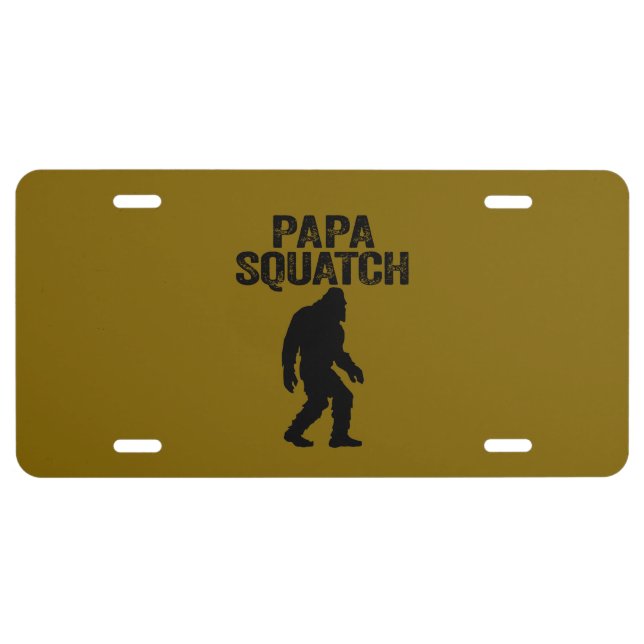 Papa Squatch Funny Bigfoot - Father's Day Gift License Plate (Front)
