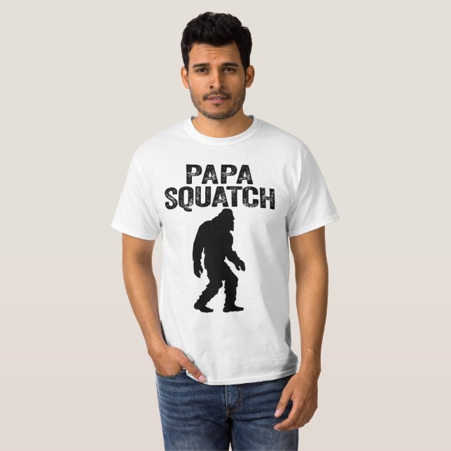 Papa Squatch Funny Bigfoot - Father's Day Gift T-Shirt (Front Full)