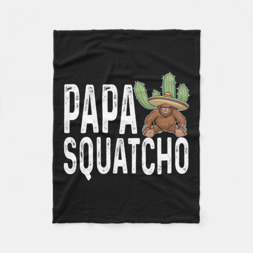 Papa Squatcho Bigfoot Sasquatch Vintage Sombrero F Fleece Blanket