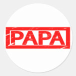 Papa Stamp Classic Round Sticker