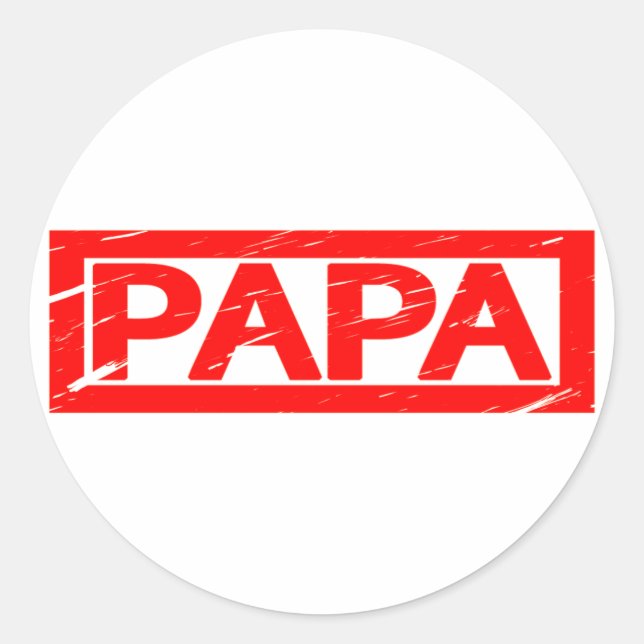 Papa Stamp Classic Round Sticker (Front)