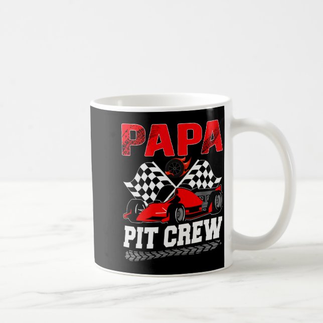 Papa T Crew Racing Family Race Car Birthday Boy  Coffee Mug (Right)