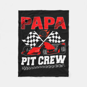Papa T Crew Racing Family Race Car Birthday Boy  Fleece Blanket
