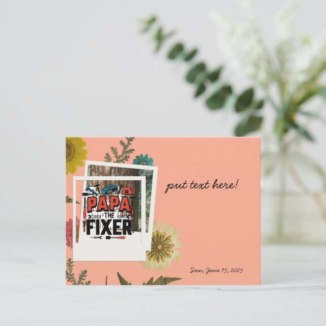 Papa The Fixer Postcard - Father's Day Greeting (Standing Front)