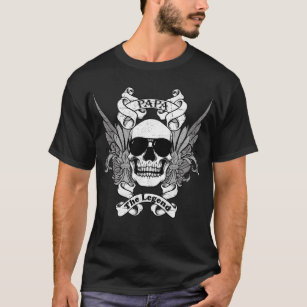 Papa the Legend Grunge Skull Sunglasses Wings T-Shirt