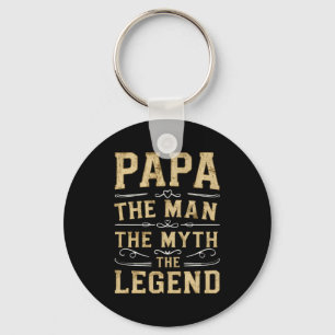 Papa The Man The Myth The Legend Fathers Day Keychain