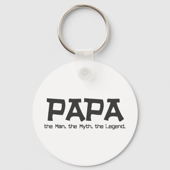 Papa the Man the Myth the Legend Keychain (Front)
