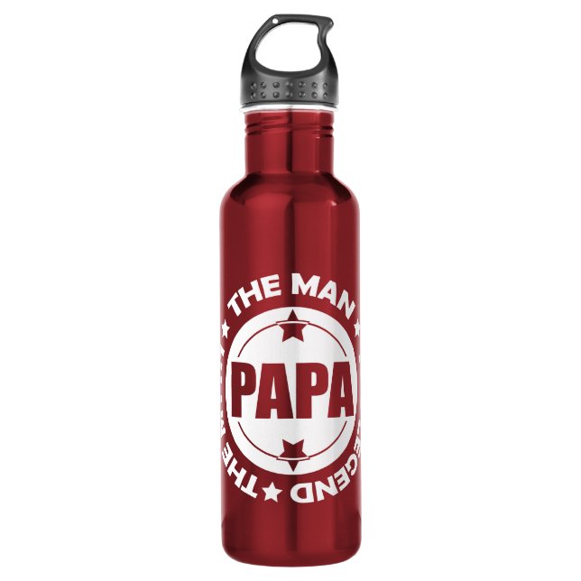Papa. The Man. The Myth. The Legend. Stainless Steel Water Bottle (Front)