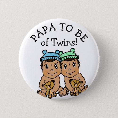 Papa to be of Twins Hispanic Baby Shower Button