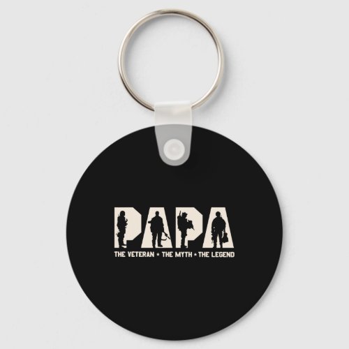 Papa Veteran The Myth The Legend Fathers Day Grand Keychain