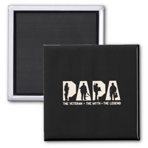 Papa Veteran The Myth The Legend Fathers Day Grand Magnet