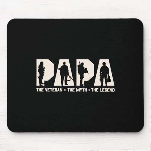 Papa Veteran The Myth The Legend Fathers Day Grand Mouse Pad
