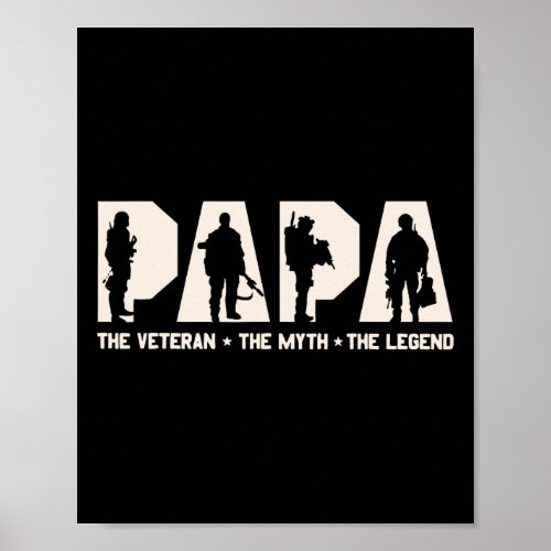 Papa Veteran The Myth The Legend Fathers Day Grand Poster