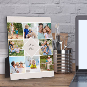 Papa We Love You 8 Photo Collage Cream Plaque