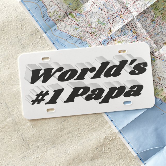 Papa with black text  license plate (In Situ)