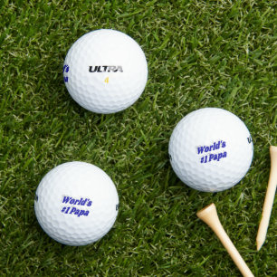 Papa with blue text golf balls