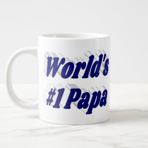 Papa with dark blue half text  giant coffee mug