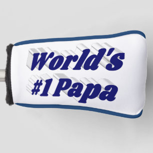 Papa with dark blue text  golf head cover