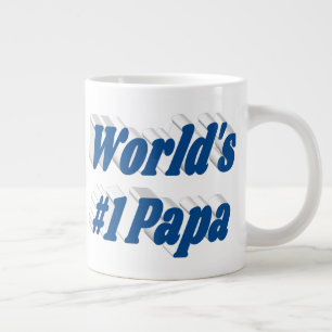 Papa with sea blue half text giant coffee mug