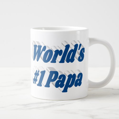 Papa with sea blue half text  giant coffee mug