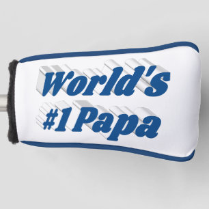 Papa with sea blue text  golf head cover