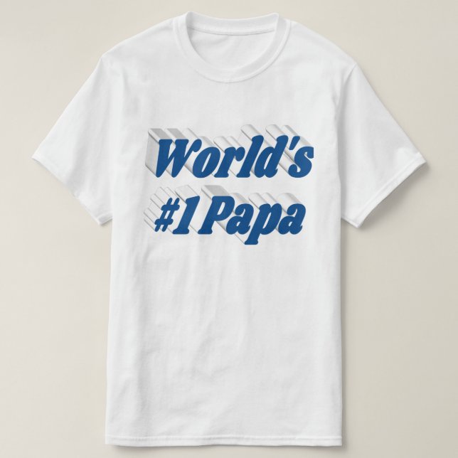 Papa with sea blue text T-Shirt (Design Front)