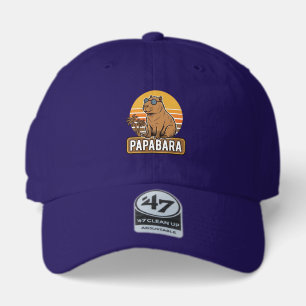 PAPABARA Retro Capybara Dad Vector Design_1 47 Brand Hat