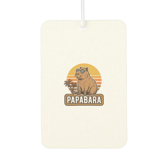 PAPABARA Retro Capybara Dad Vector Design_1 Air Freshener (Front)