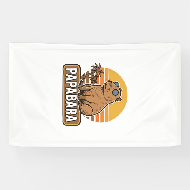 PAPABARA Retro Capybara Dad Vector Design_1 Banner (Horizontal)
