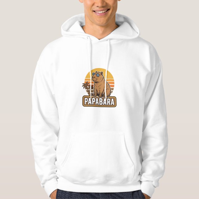 PAPABARA Retro Capybara Dad Vector Design_1 Hoodie (Front)