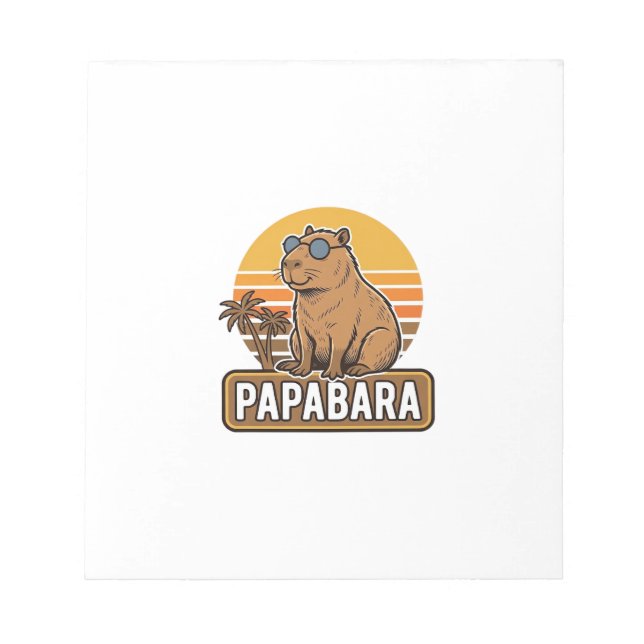 PAPABARA Retro Capybara Dad Vector Design_1 Notepad (Front)